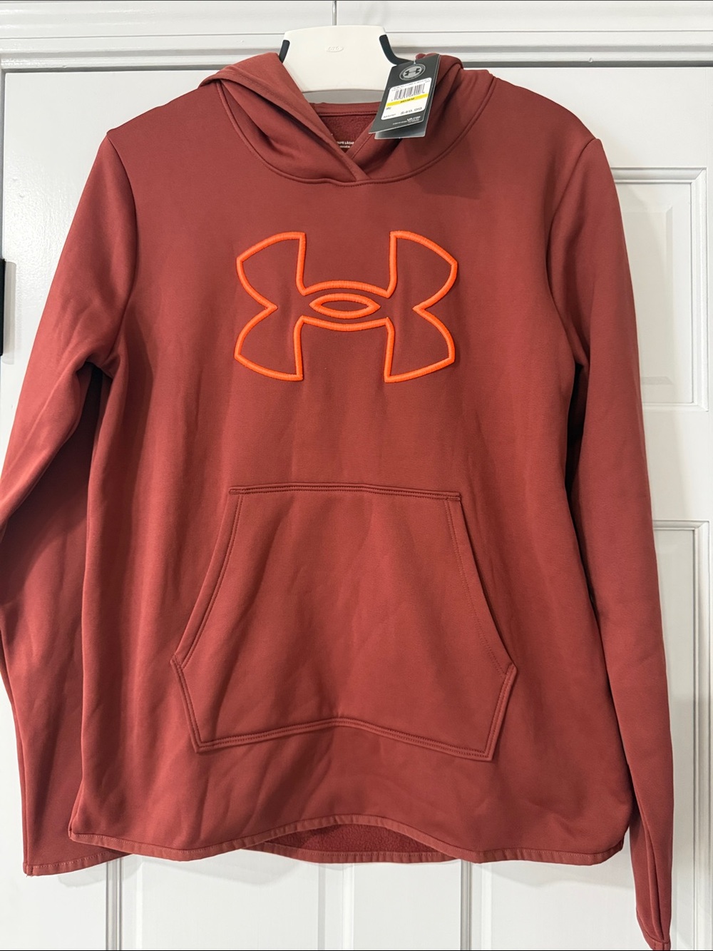 Under Armour Hoodie Women’s M Burnt Orange Large Logo Loose Fit Sweatshirt NWT